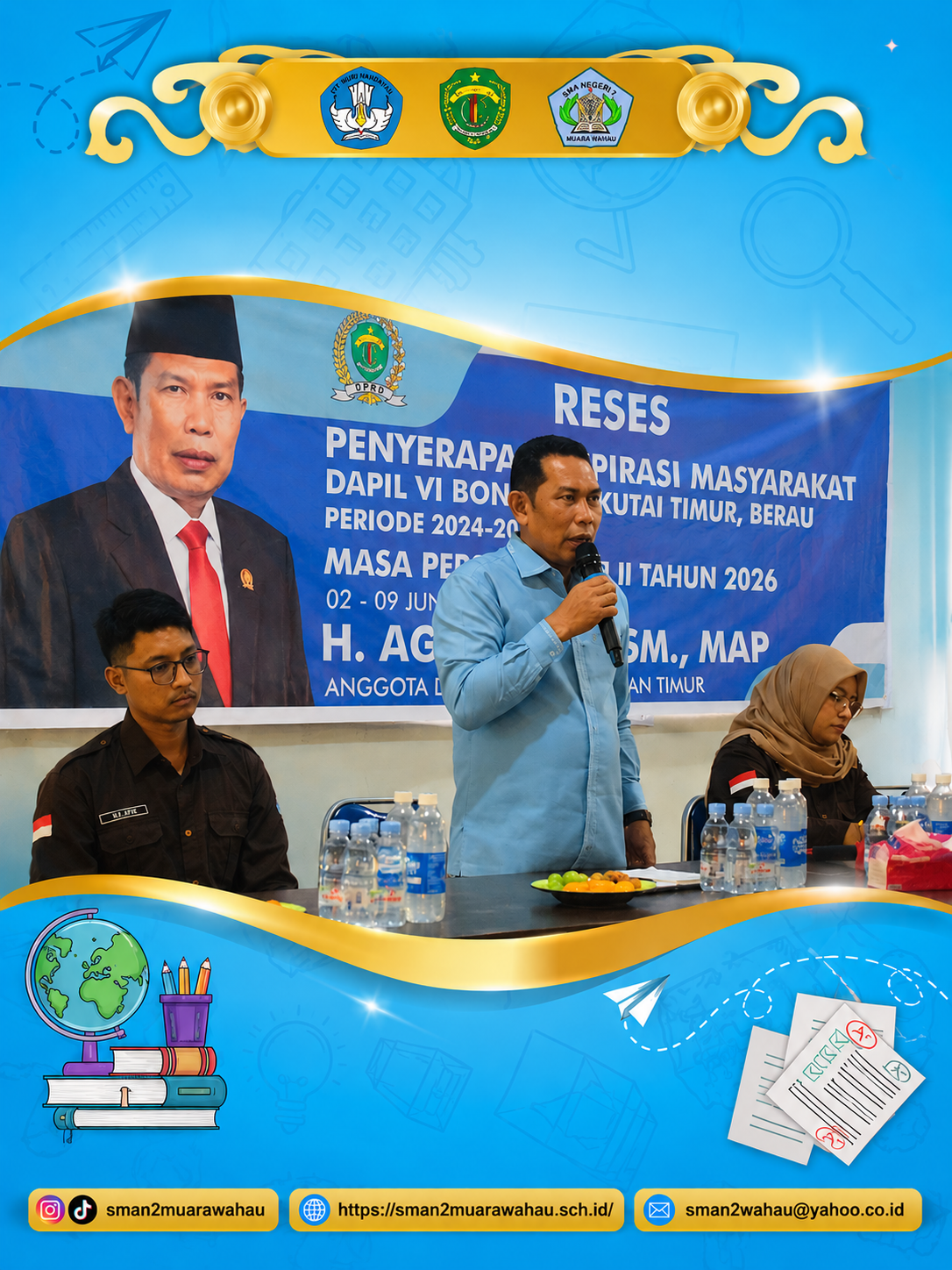 Anggota DPRD Kaltim HH. Agus Aras, S.M., M.AP Main ke SMAN 2 Muara Wahau, Siap Tampung Curhatan Guru dan Siswa!